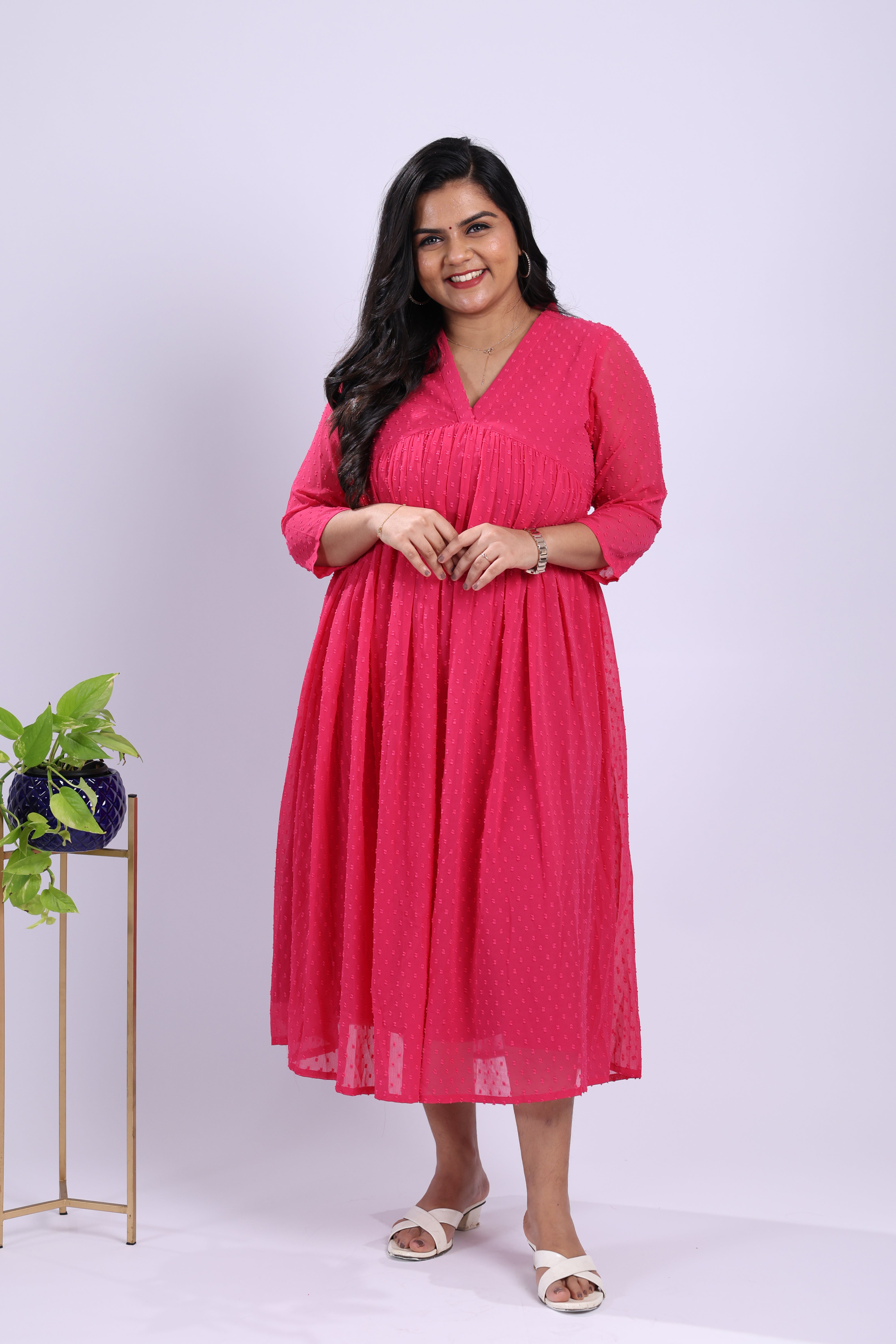 TWK104 - Berry Bloom Chiffon Kurta