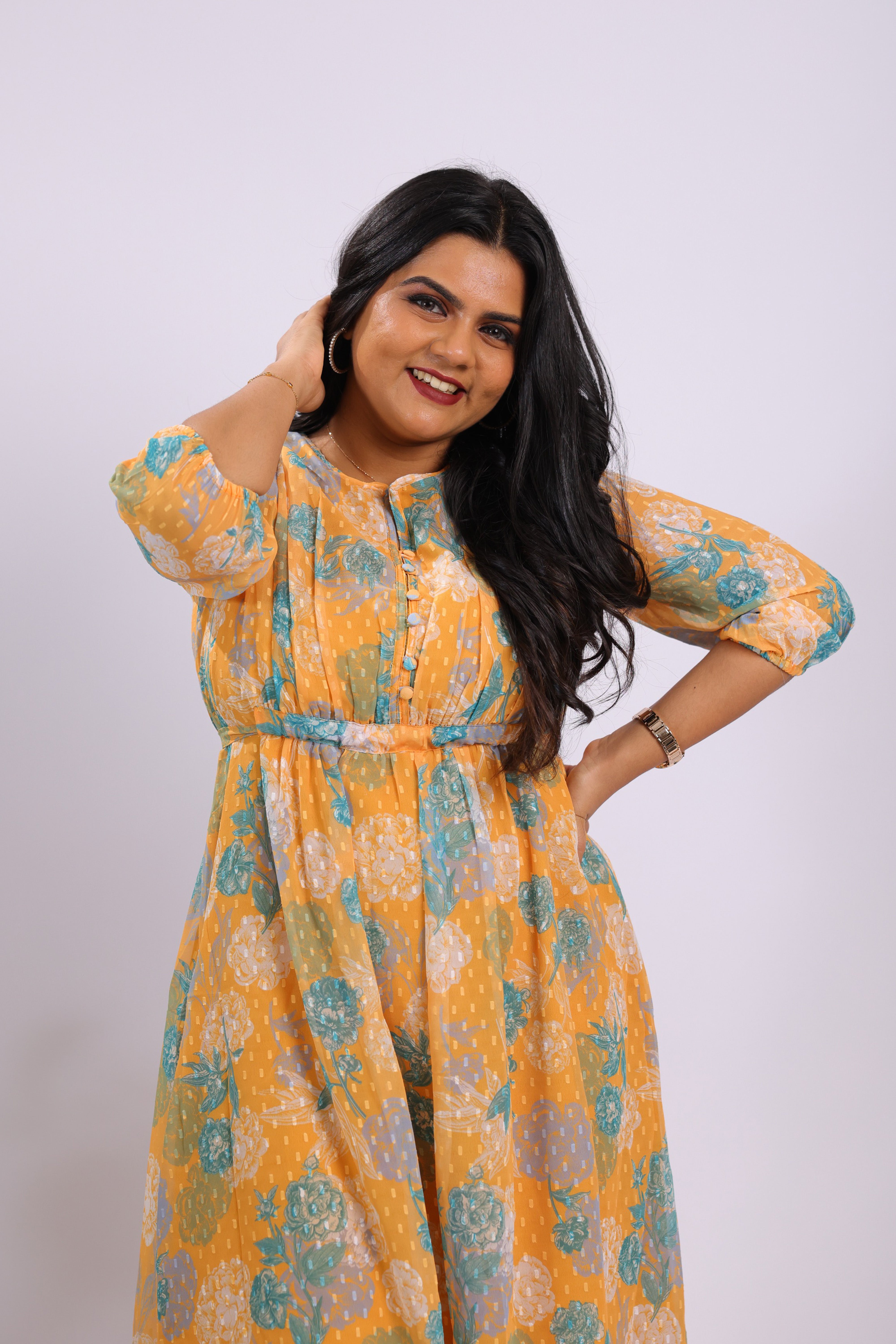 TWD109 - Dobby Georgette Floral Midi Dress
