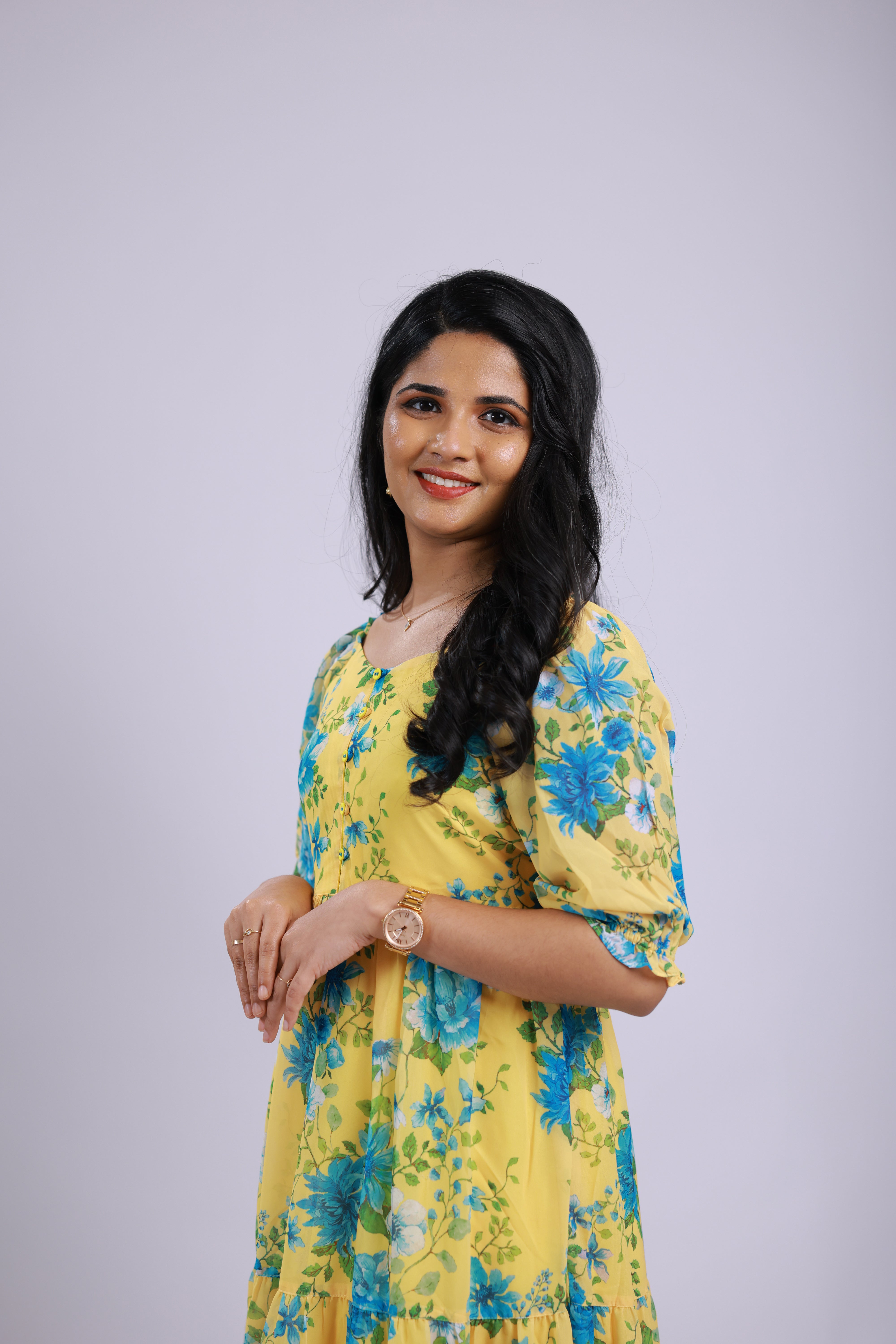 TWD107 - Georgette Floral Tiered Midi Dress