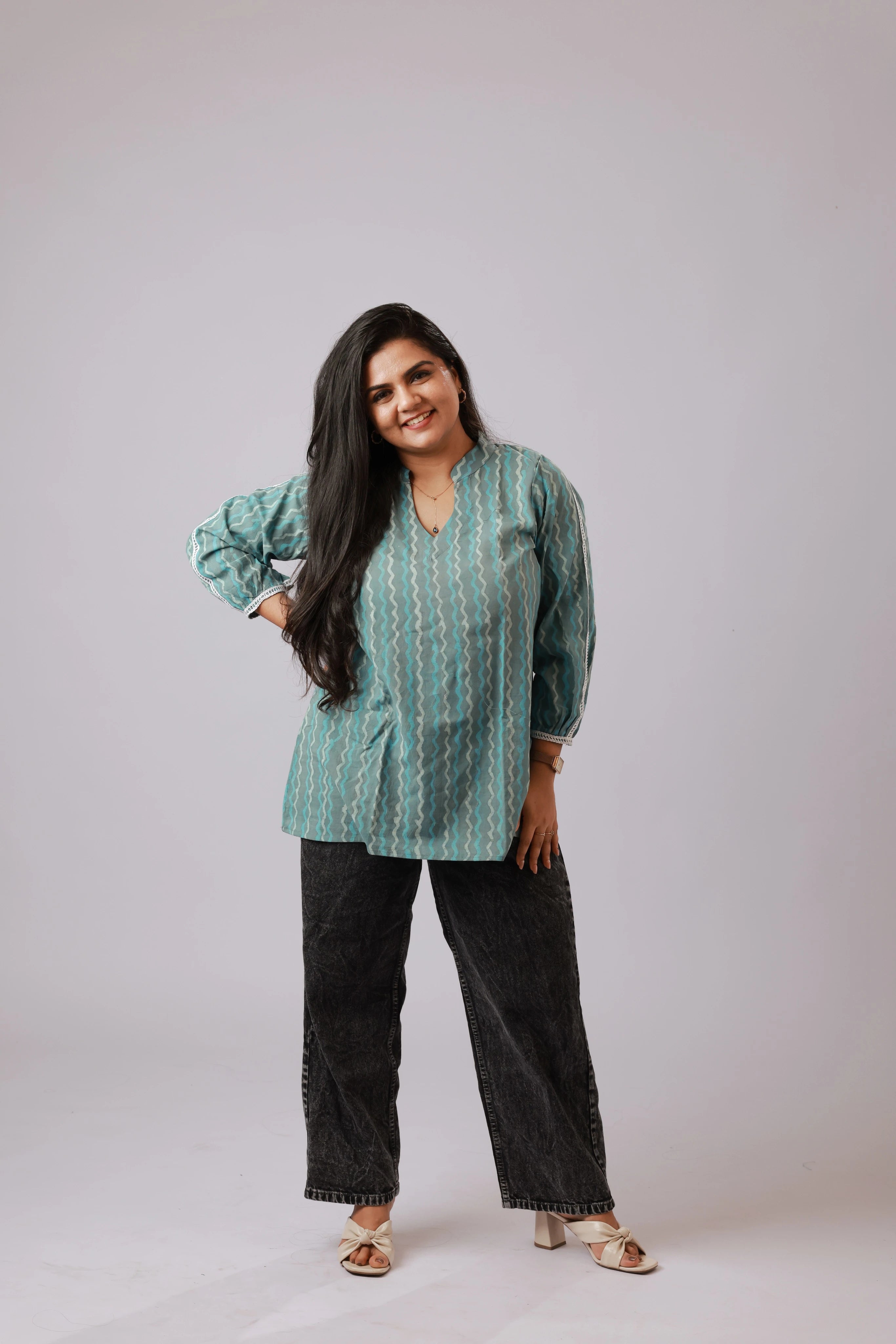 Sea Mist Cotton Kurti