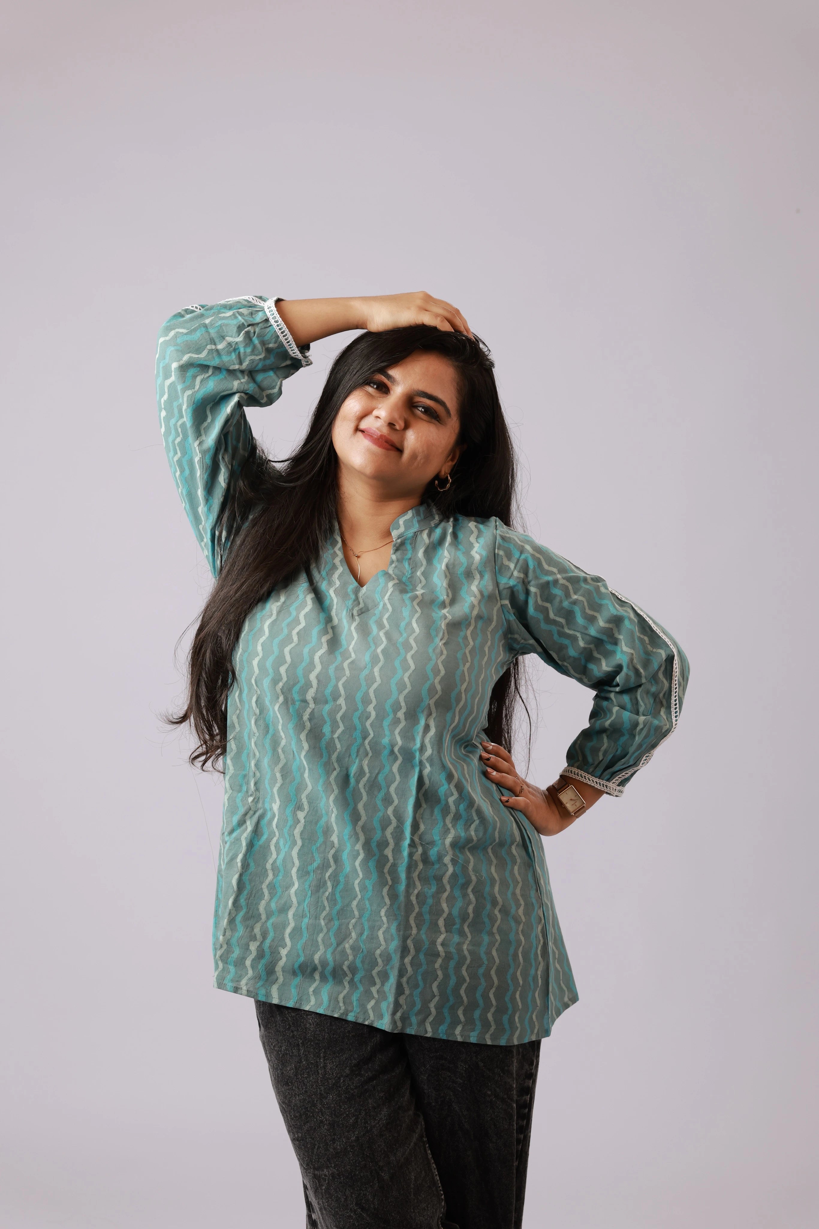 Sea Mist Cotton Kurti