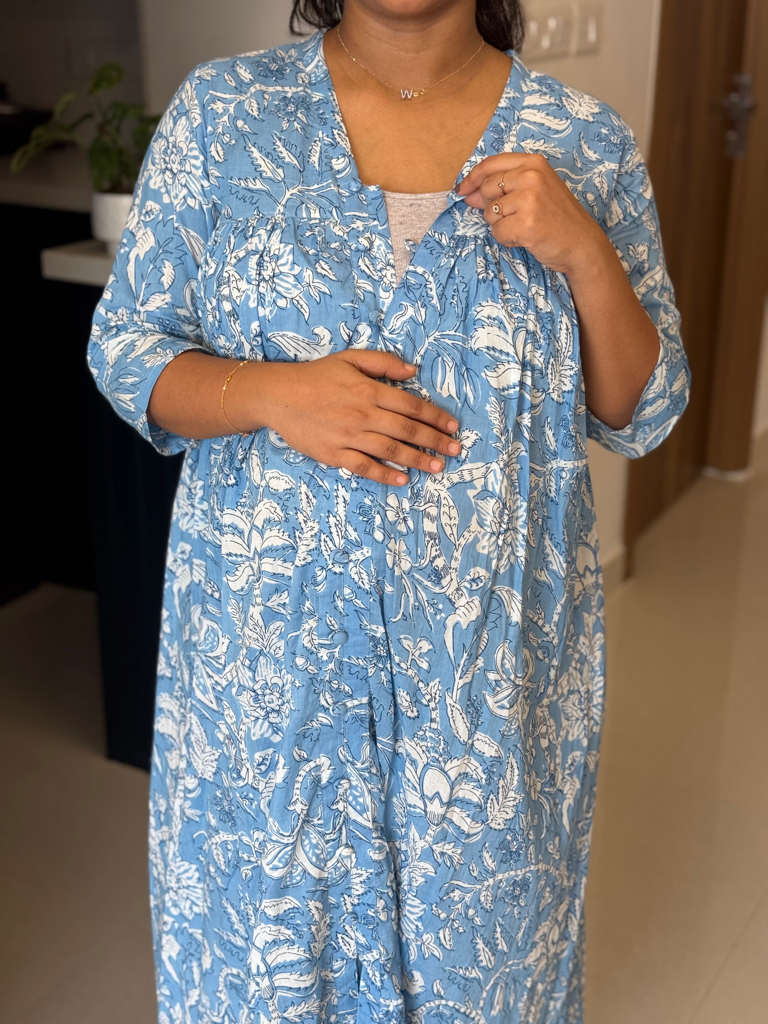 Front Open Feeding A line A maternity Dress - TWM010