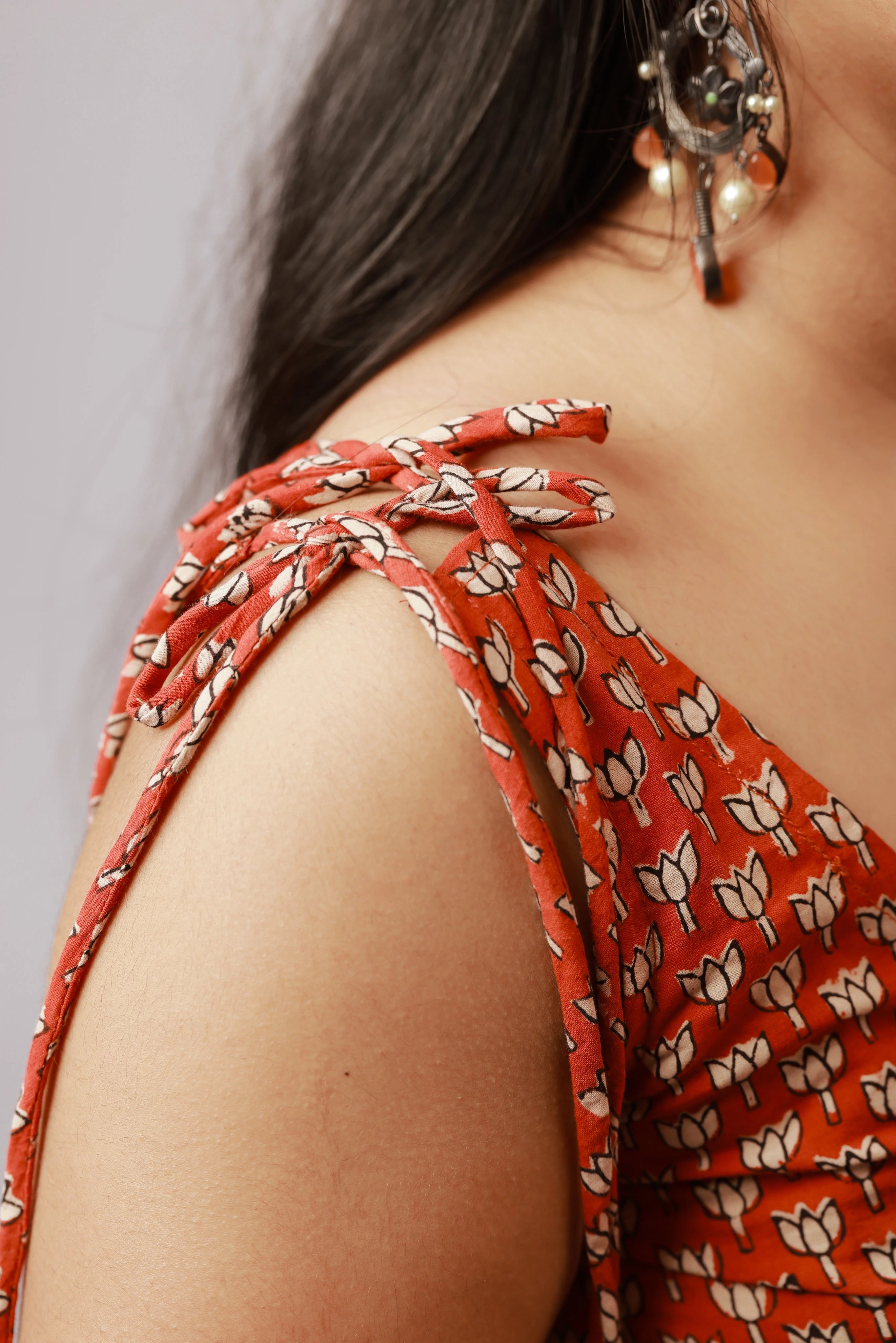 Sunset Bloom Tie-Up Top
