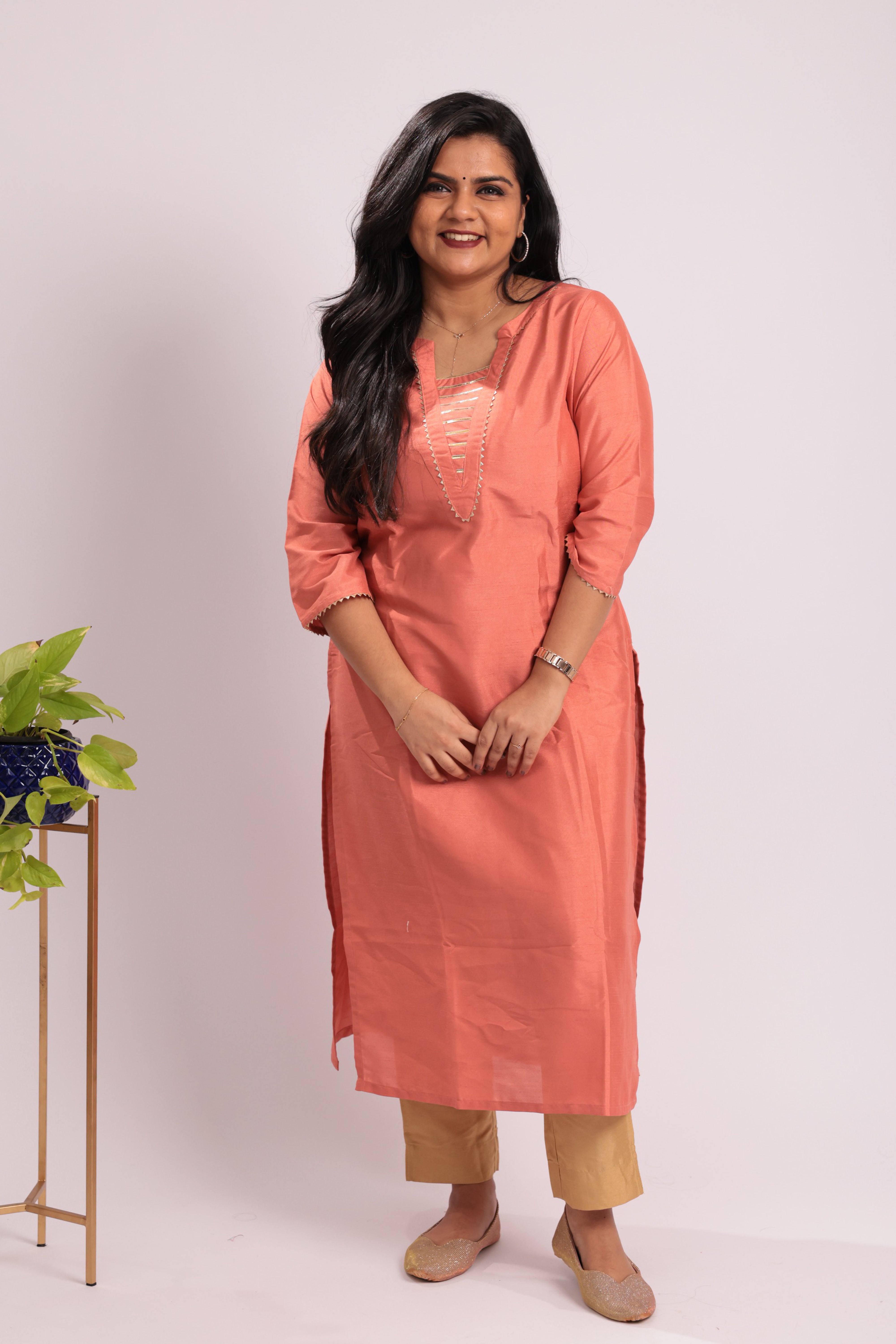 TWK105 - Blush Glow Silk Blend Kurta