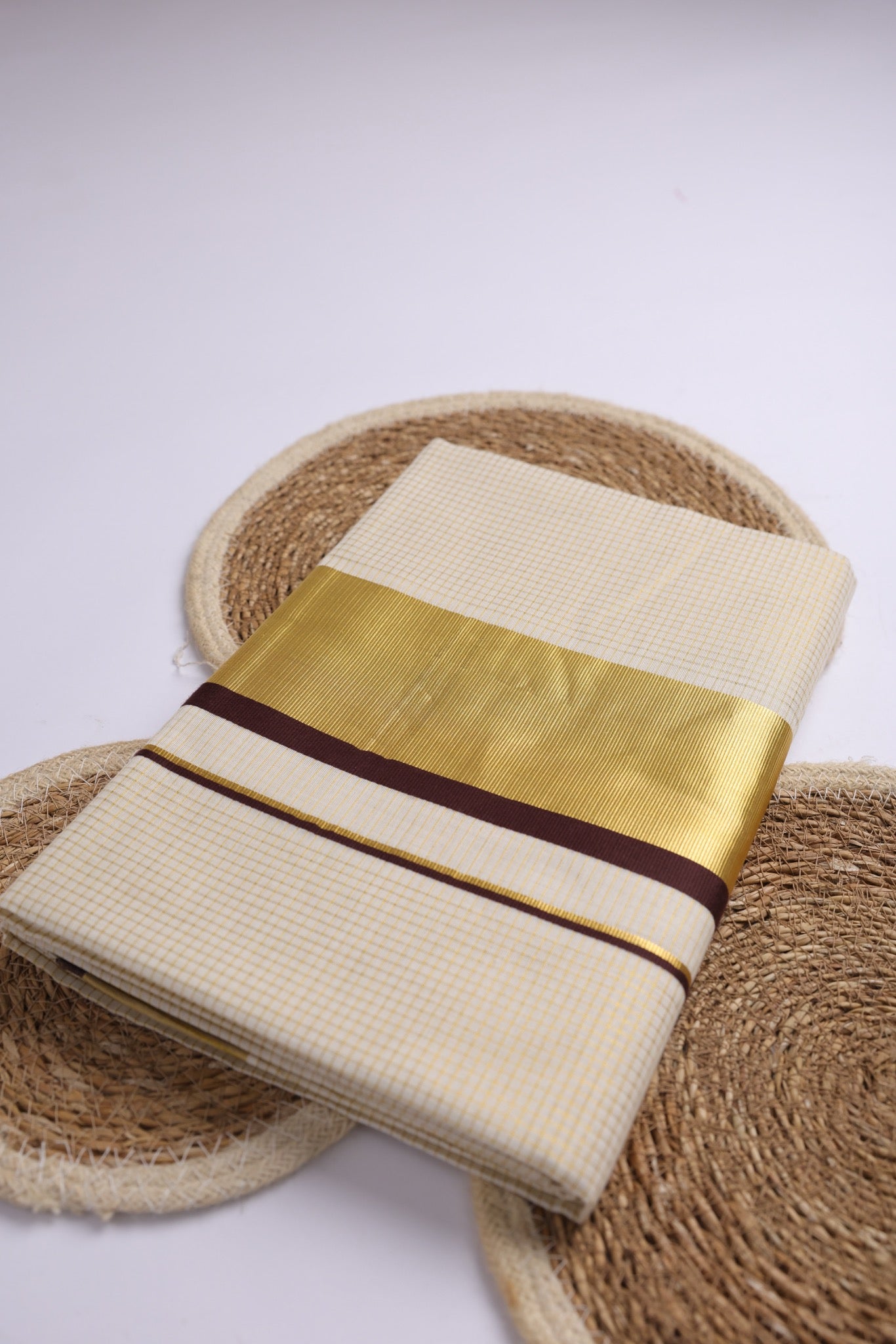 TWOS102 - Brown  - Kerala Onam Saree