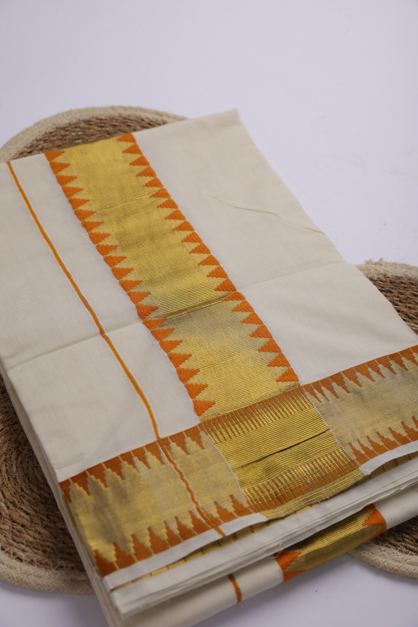 TWOS101 - Onam  Kerala Saree  - With Blouse