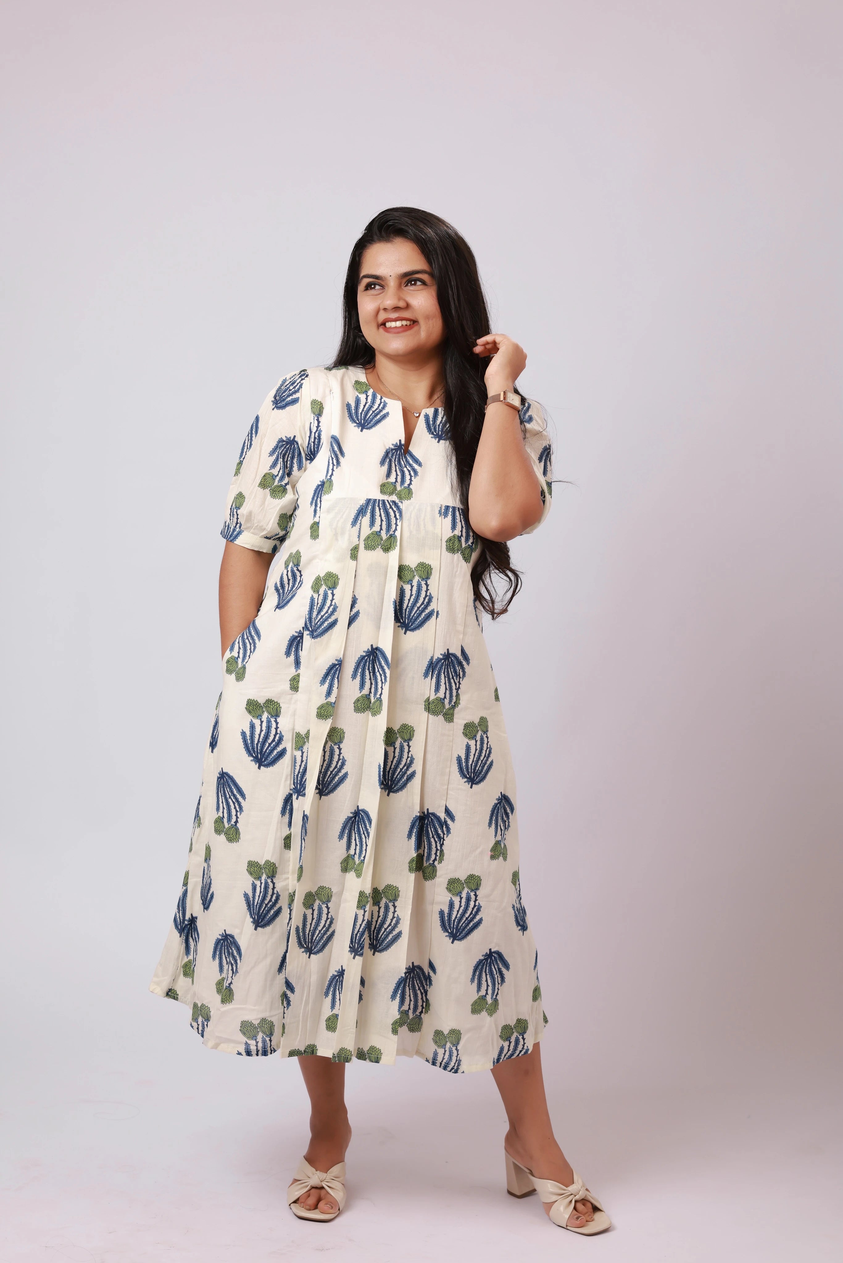 TF26101 - Ivory Bloom A line  Dress