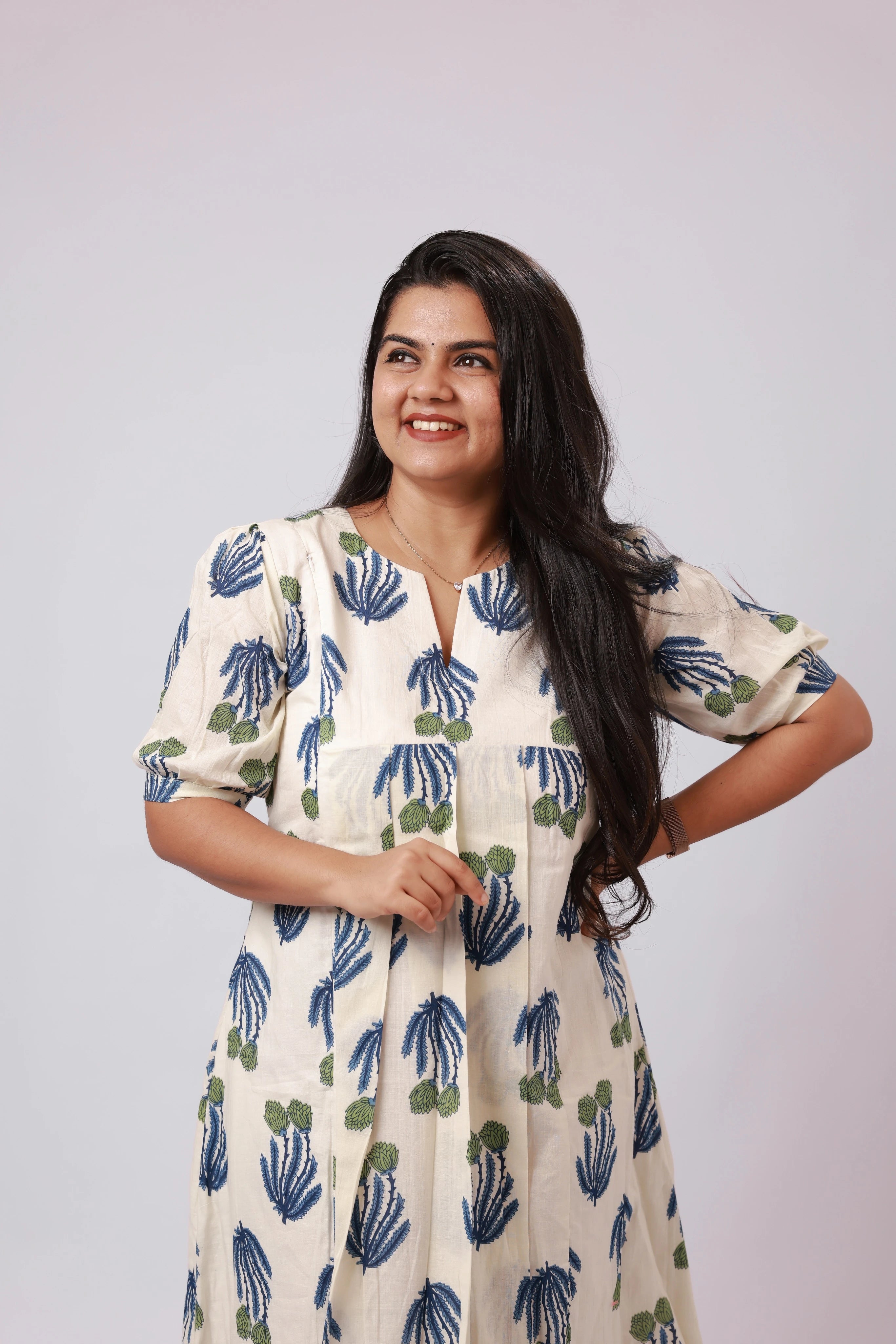 TF26101 - Ivory Bloom A line  Dress
